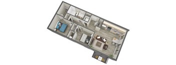 Seward Floor Plan 836 Sq.Ft. at The Whit, Minneapolis, MN
