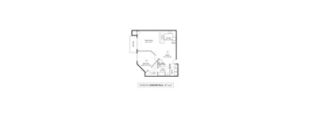 1 Bed 1 Bath Floor Plan at Shadow Hills, Plymouth, MN, 55442