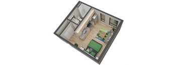Standish floor plan 392 Sq.Ft. at The Whit, Minneapolis, MN, 55404