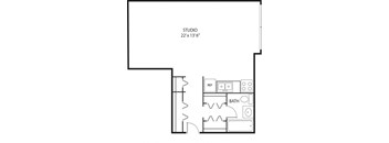 Studio 1 bath Floor Plan F at Axon Green, Minneapolis, 55416