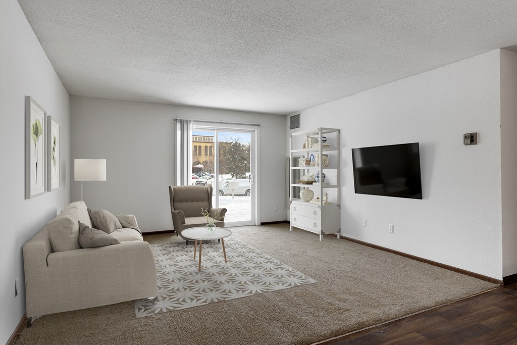 Living Room With TV at The Kendrick, St. Paul, Minnesota