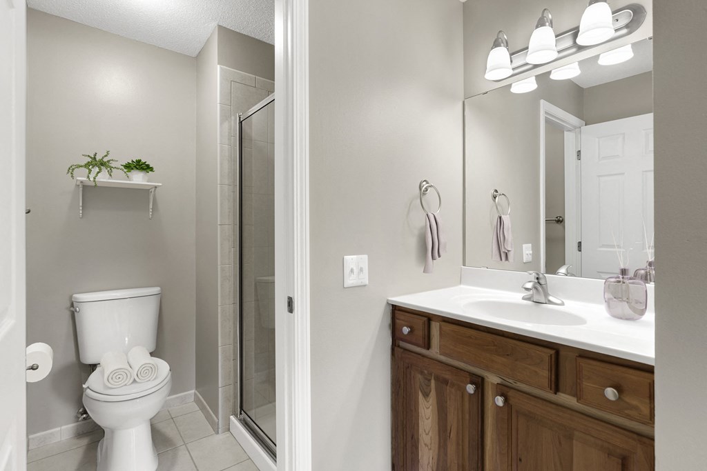 Bathroom interior at The Riverwood, Minnesota, 55118