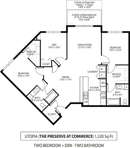 The Preserve at Commerce Apartments in Rogers, MN 2 Bedroom 2 Bath Plus Den