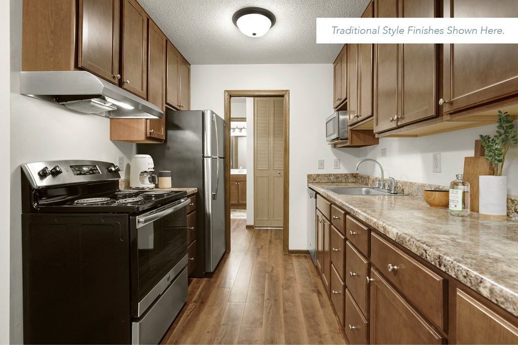 Kitchen cabinets at Villages on McKnight, Minnesota