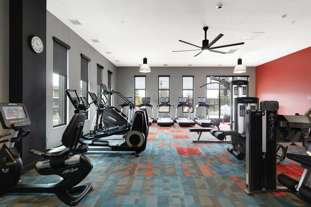 Modern fitness center at Villages on McKnight, St. Paul, MN