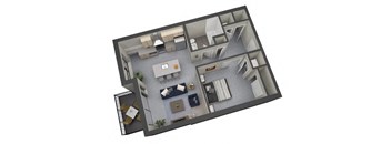 Whittier floor plan 765 Sq.Ft. at The Whit, Minneapolis, Minnesota