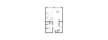 Carter Studio Floor Plan at Willow Creek Apartments in Plymouth, Minnesota