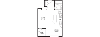 Studio Floor Plan at Willow Creek, Plymouth, Minnesota