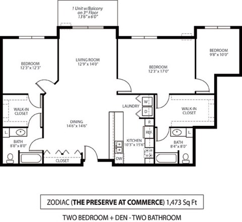 The Preserve at Commerce Apartments in Rogers, MN 2 Bedroom 2 Bath Plus Den