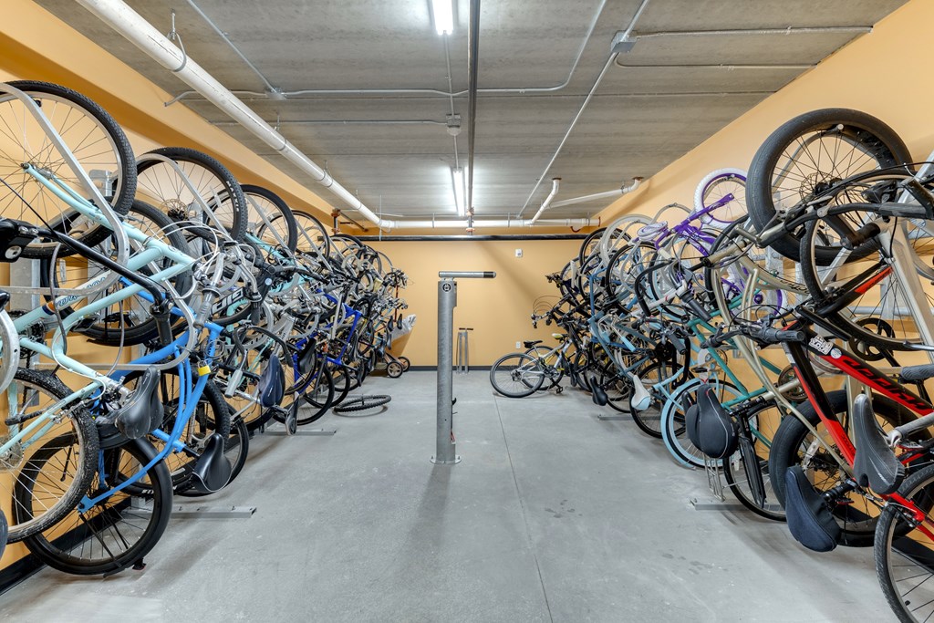Bike storage room at Zelia on Seven, St Louis Park, MN, 55416