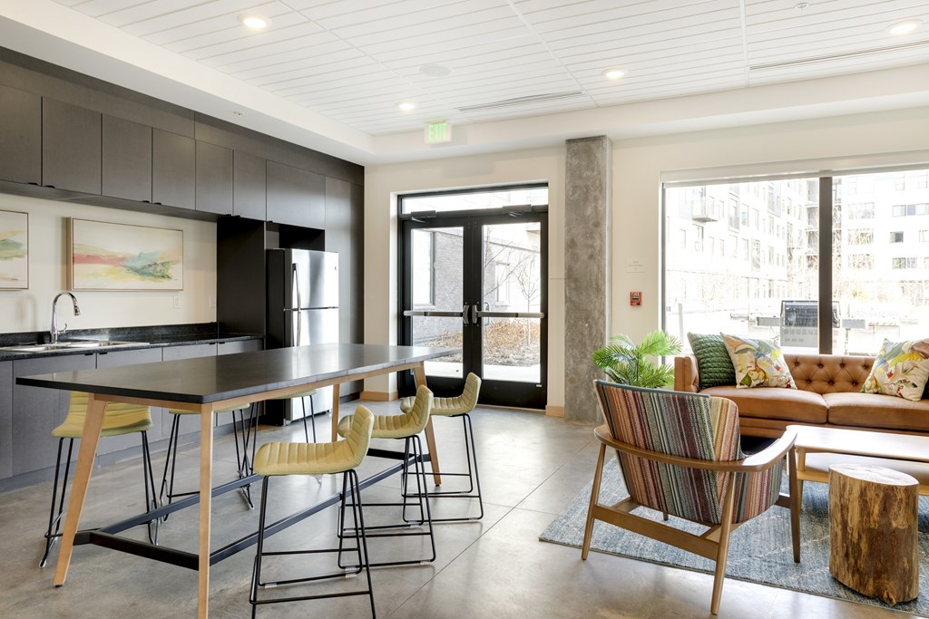 Clubroom With Kitchen at Zelia on Seven, St Louis Park, MN