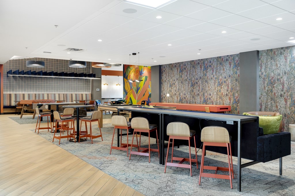 Clubroom With Shuffleboard at Zelia on Seven, St Louis Park, MN
