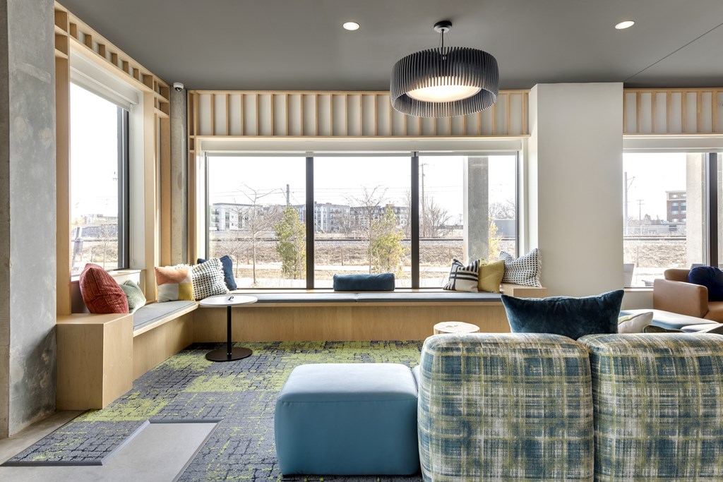 Lobby seating  at Zelia on Seven, St Louis Park, MN, 55416