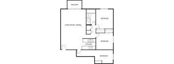 Silver Ridge Apartments in Maplewood, Minnesota 3 Bedroom Maple Floor Plan