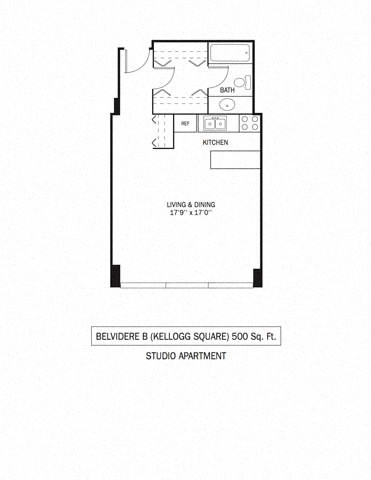 Kellogg Square Apartments in St. Paul, MN Studio Apartment