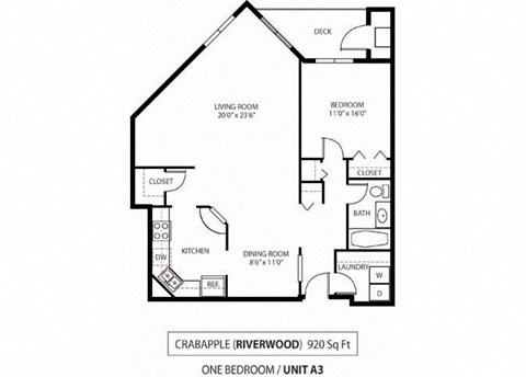 The Riverwood Apartments in Lilydale, MN 1 Bedroom 1 Bath Plus Den