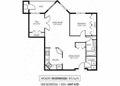 The Riverwood Apartments in Lilydale, MN 1 Bedroom 1 Bath Plus Den