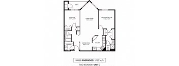 2 Bed 2 Bath Maple Floor Plan at The Riverwood, Lilydale, MN, 55118
