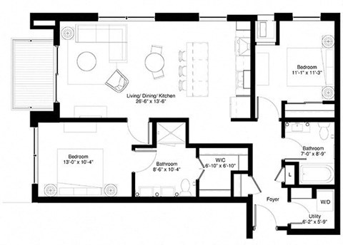 Walnut floor plan at Central Park West, St. Louis Park