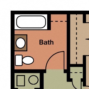 1 Bed, 1 Bath Floor Plan 1 Bed, 1 Bath Floor Plan at Shenandoah Properties, Lafayette, IN