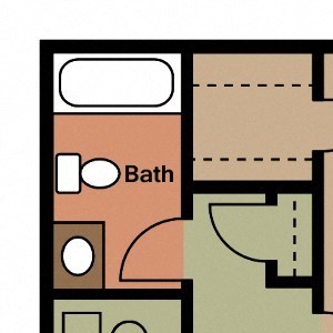 1 Bed, 1 Bath Floor Plan 1 Bed, 1 Bath Floor Plan at Shenandoah Properties, Lafayette, 47905