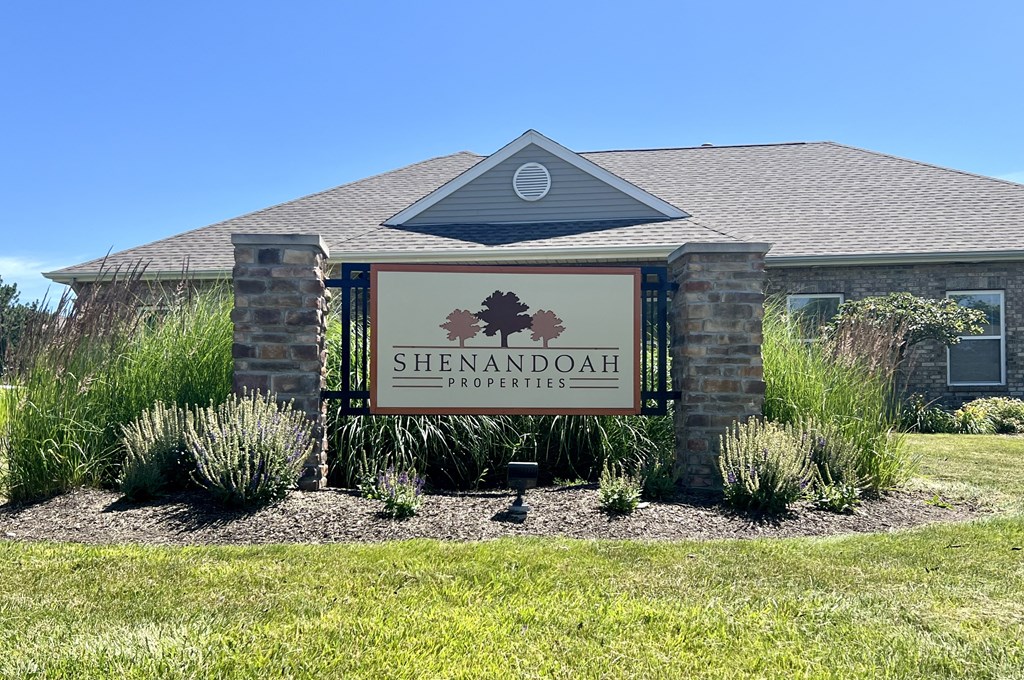 the sign in front of the Shenandoah Properties building in Lafayette, IN 47905