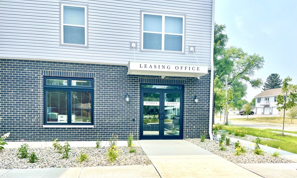 a building with a leasing office at Murdock Gardens Apartments, Lafayette, IN 47904