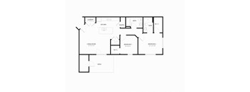 2 Bedroom 2 Bathroom Floor Plan 1038 Sq.Ft. at Murdock Gardens, Lafayette, IN 47904