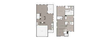 a floor plan of two different floors of a building