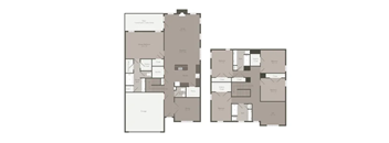 a floor plan of two different floors of a building