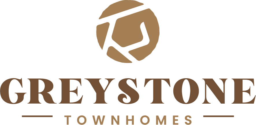 the logo for greysolon town homes is shown on a green background