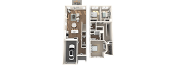 a 3d rendering of a floor plan of a house