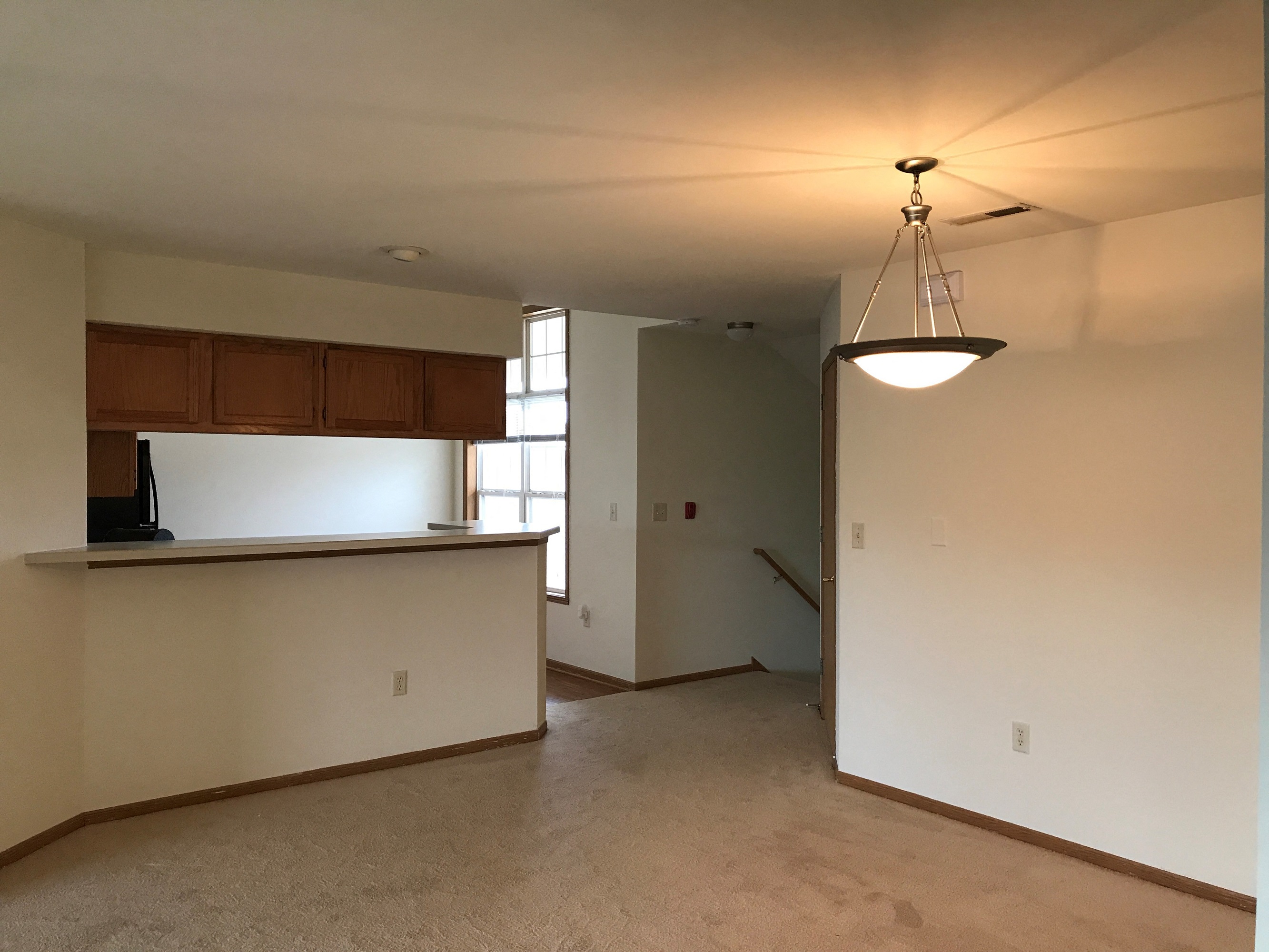 open concept living spaces with dining room