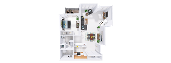 a floor plan of a house with a bedroom and a living room