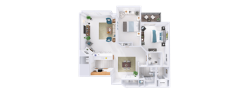 a 3d rendering of a floor plan of a house