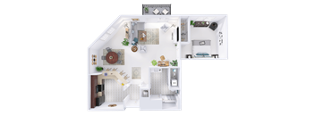 a floor plan of a house with a bedroom and a bathroom