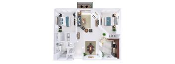 a floor plan of a house with a bedroom and a living room