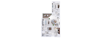 a 3d rendering of a floor plan of a house