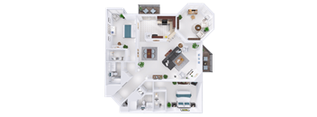 a floor plan of a house with bedrooms and a living room