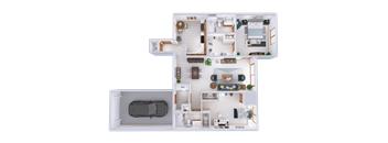 a floor plan of a 3 bedroom apartment