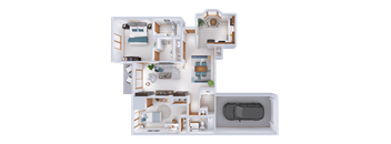 a floor plan of a 3 bedroom apartment