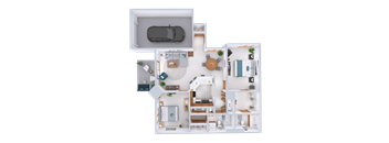 a floor plan of a 3 bedroom apartment