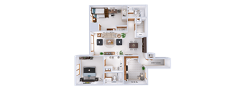 a 3d rendering of a floor plan of a house