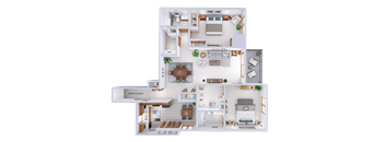 a 3d rendering of the clubhouse floor plan