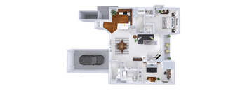 a floor plan of a house with a garage and a balcony