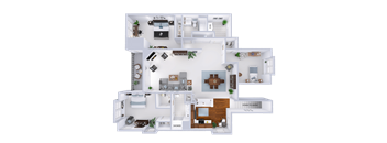 3d rendering of a floor plan of a house