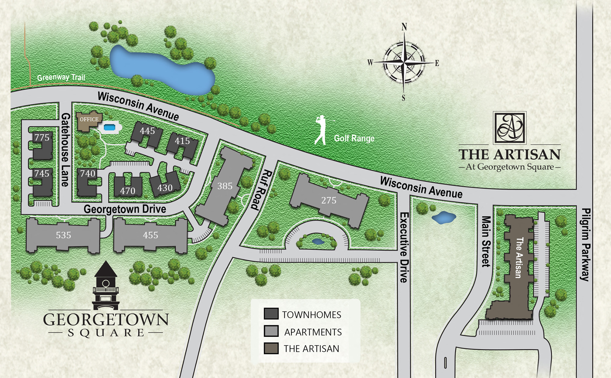 Georgetown Square beautiful property layout