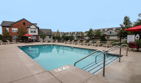 the swimming pool at the falls at rolland park apartments