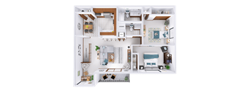 a floor plan of a house with bedrooms and a living room