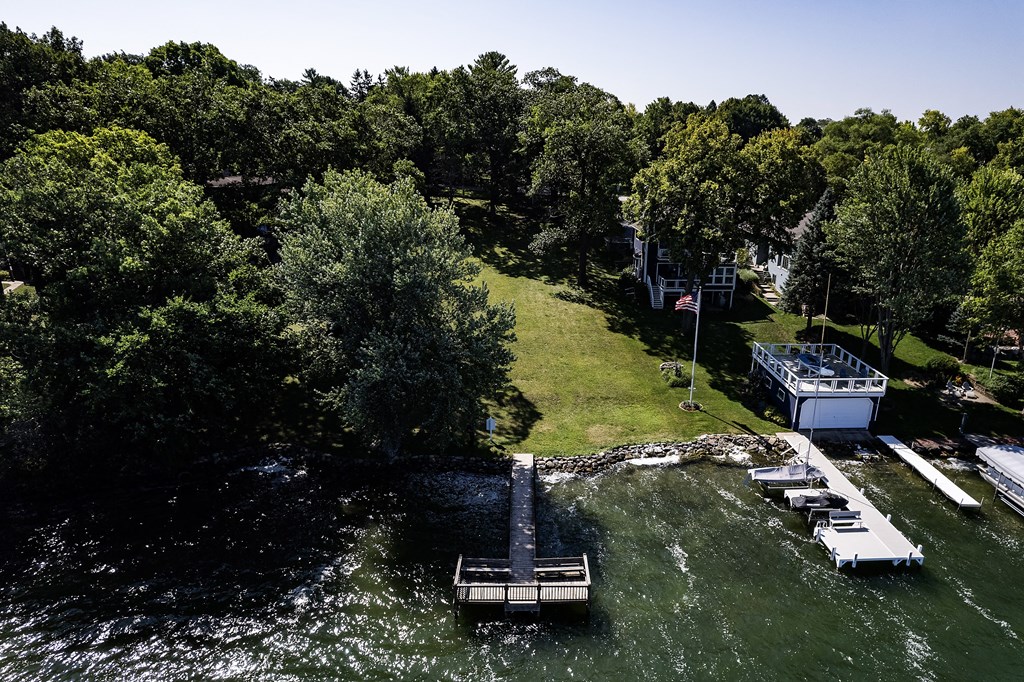 a dock on a body of water next to a boat dock